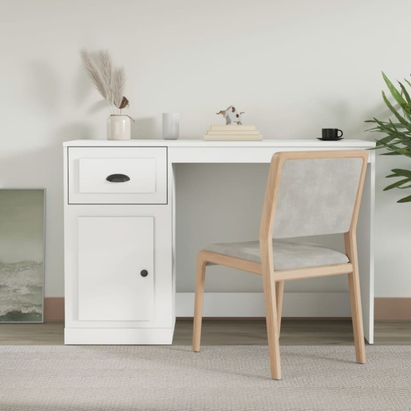 Escritorio con cajón madera contrachapada blanco 115x50x75 cm Escritorio con cajón madera contrachapada blanco 115x50x75 cm
