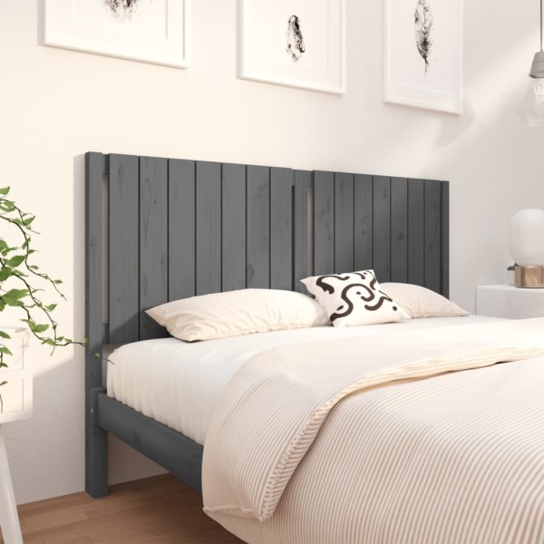 Cabecero de cama madera maciza de pino gris 155,5x4x100 cm Cabecero de cama madera maciza de pino gris 155,5x4x100 cm