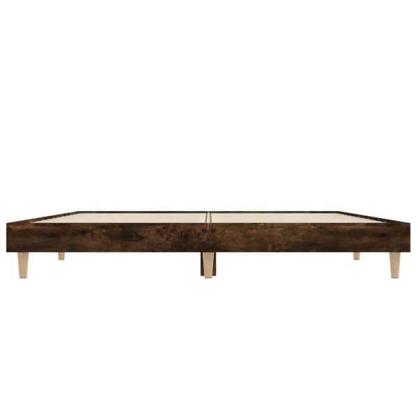 Estructura de cama madera contrachapada roble ahumado 135x190cm Estructura de cama madera contrachapada roble ahumado 135x190cm