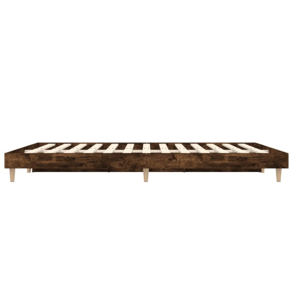 Estructura de cama madera contrachapada roble ahumado 135x190cm Estructura de cama madera contrachapada roble ahumado 135x190cm
