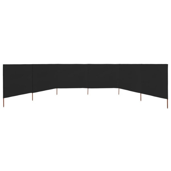 Paravientos de playa de 6 paneles tela negro 800x80 cm Paravientos de playa de 6 paneles tela negro 800x80 cm