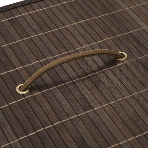 Cesto de la ropa de bambú rectangular marrón oscuro Cesto de la ropa de bambú rectangular marrón oscuro