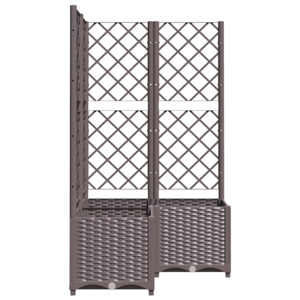 Jardinera con enrejado PP marrón 80x80x136 cm Jardinera con enrejado PP marrón 80x80x136 cm