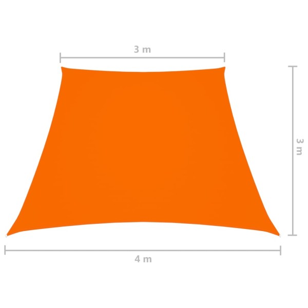 Toldo de vela trapezoidal tela oxford naranja 3/4x3 m Toldo de vela trapezoidal tela oxford naranja 3/4x3 m