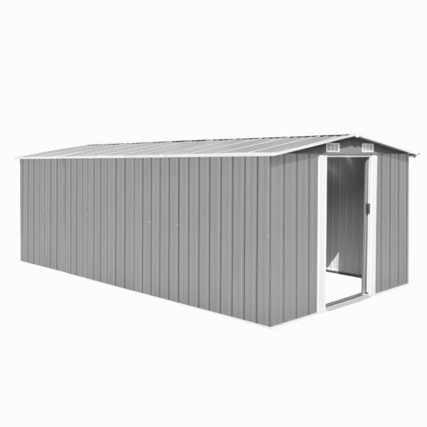 Caseta de jardín metal gris 257x489x181 cm Caseta de jardín metal gris 257x489x181 cm