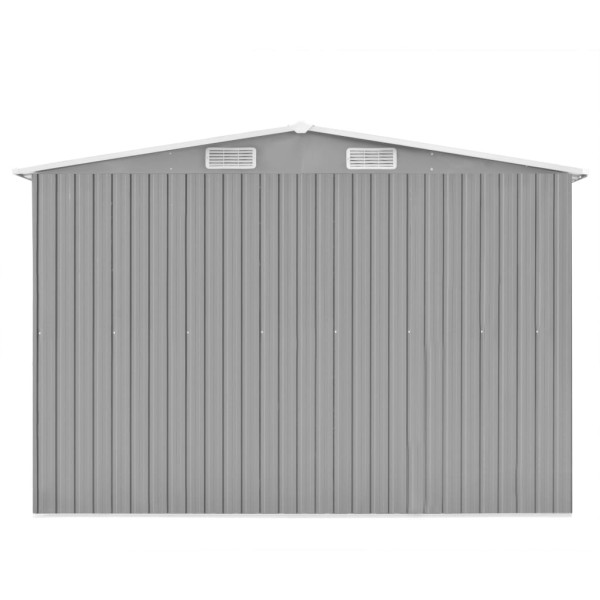 Caseta de jardín metal gris 257x489x181 cm Caseta de jardín metal gris 257x489x181 cm