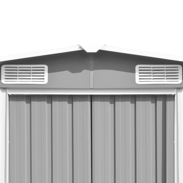 Caseta de jardín metal gris 257x489x181 cm Caseta de jardín metal gris 257x489x181 cm