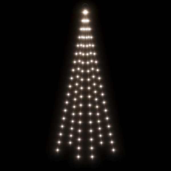 Árbol de Navidad en asta de bandera 108 LED blanco frío 180cm Árbol de Navidad en asta de bandera 108 LED blanco frío 180cm