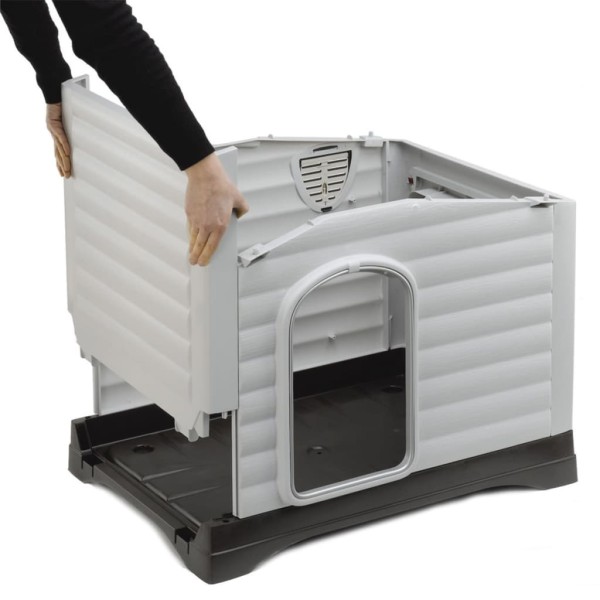 Ferplast Caseta para perros Villa 70 gris 73x59x53 cm 87253099 Ferplast Caseta para perros Villa 70 gris 73x59x53 cm 87253099