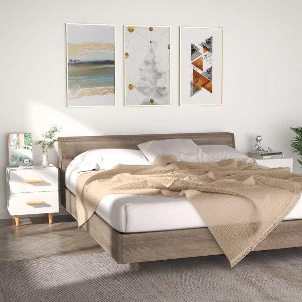 Mesitas de noche 2 unidades color blanco 40x35x47,5 cm Mesitas de noche 2 unidades color blanco 40x35x47,5 cm