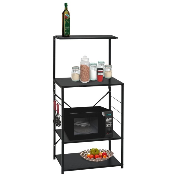 Armario para microondas madera ingeniería negro 60x39,6x123 cm Armario para microondas madera ingeniería negro 60x39,6x123 cm