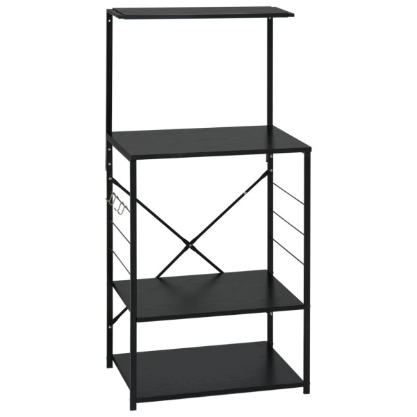 Armario para microondas madera ingeniería negro 60x39,6x123 cm Armario para microondas madera ingeniería negro 60x39,6x123 cm