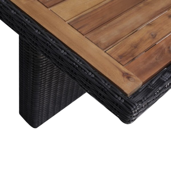 idaXL Juego de comedor de jardín 7 piezas ratán sintético negro idaXL Juego de comedor de jardín 7 piezas ratán sintético negro