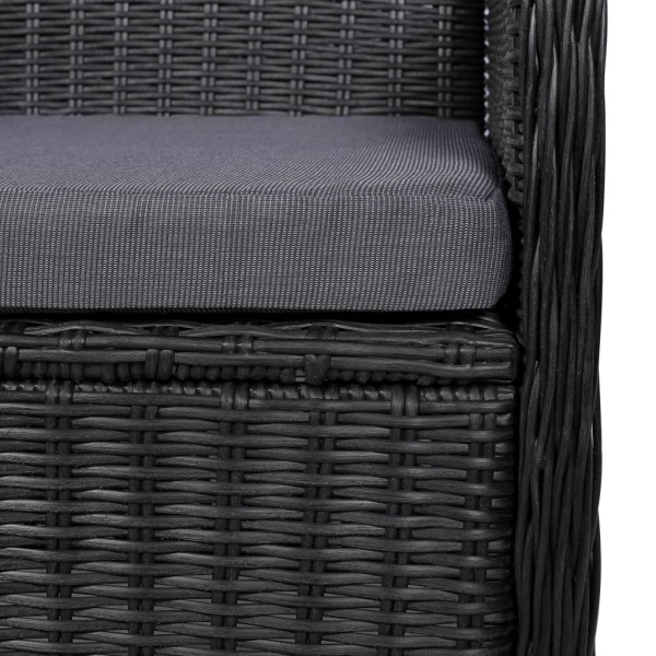 idaXL Juego de comedor de jardín 7 piezas ratán sintético negro idaXL Juego de comedor de jardín 7 piezas ratán sintético negro