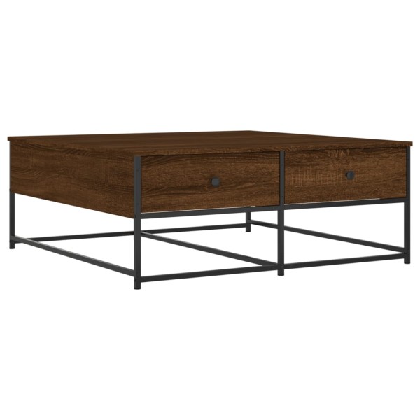 Mesa de centro madera de ingeniería roble marrón 100x99x40 cm Mesa de centro madera de ingeniería roble marrón 100x99x40 cm