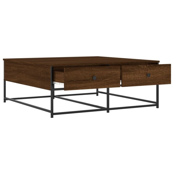 Mesa de centro madera de ingeniería roble marrón 100x99x40 cm Mesa de centro madera de ingeniería roble marrón 100x99x40 cm