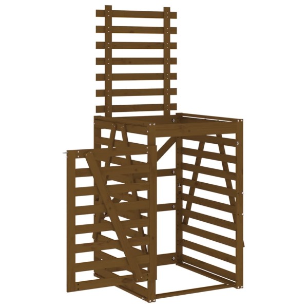 Cobertizo cubos de basura madera pino marrón miel 84x90x128,5cm