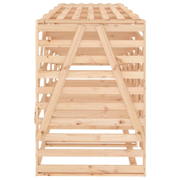 Cobertizo cuádruple para cubos de basura madera maciza de pino
