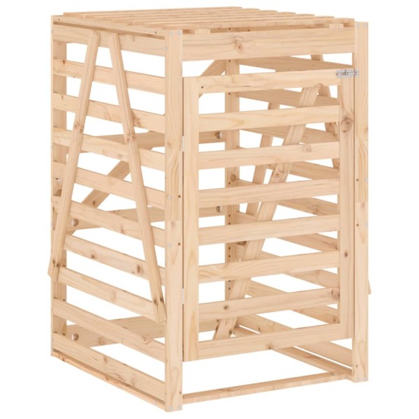 Cobertizo cuádruple para cubos de basura madera maciza de pino