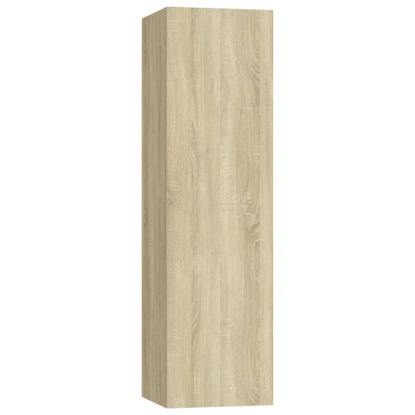 Juego de muebles de salón 4 pzas roble Sonoma 30,5x30x110 cm