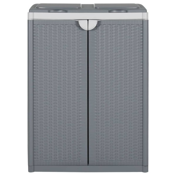 Cubo de basura con dos puertas PP gris 65x45x88 cm Cubo de basura con dos puertas PP gris 65x45x88 cm