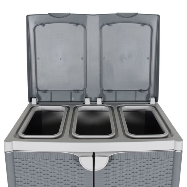 Cubo de basura con dos puertas PP gris 65x45x88 cm Cubo de basura con dos puertas PP gris 65x45x88 cm