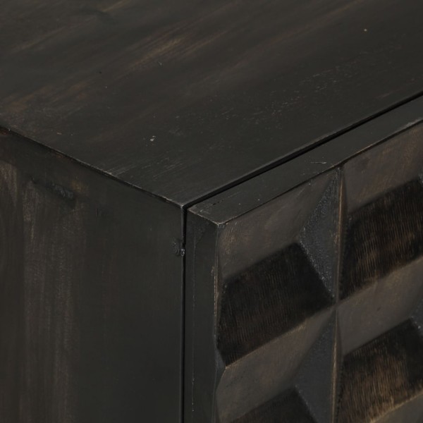 Aparador de hierro y madera maciza de mango negro 55x34x75 cm Aparador de hierro y madera maciza de mango negro 55x34x75 cm