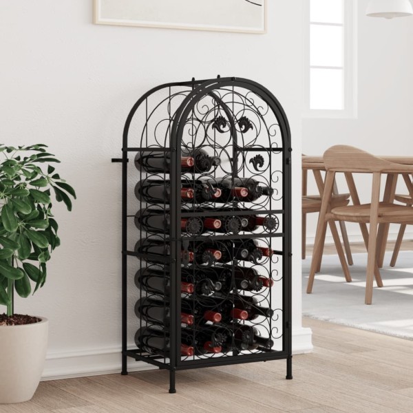 Botellero para 33 botellas hierro forjado negro 45x36x100 cm Botellero para 33 botellas hierro forjado negro 45x36x100 cm