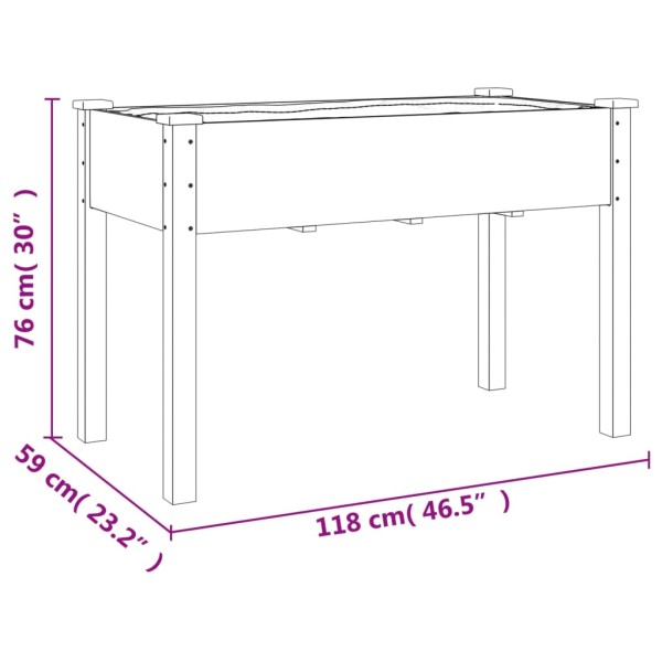 Jardinera con forro interior madera maciza abeto 118x59x76 cm Jardinera con forro interior madera maciza abeto 118x59x76 cm