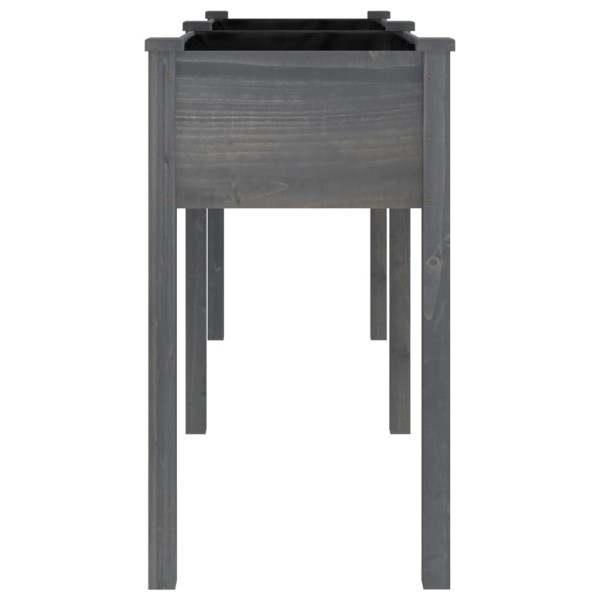 Jardinera con forro madera maciza de abeto gris 161x45x76 cm Jardinera con forro madera maciza de abeto gris 161x45x76 cm