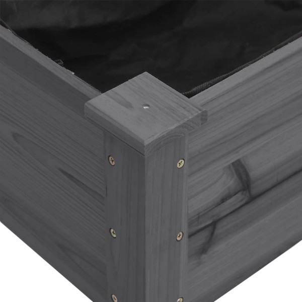Jardinera con forro madera maciza de abeto gris 161x45x76 cm Jardinera con forro madera maciza de abeto gris 161x45x76 cm
