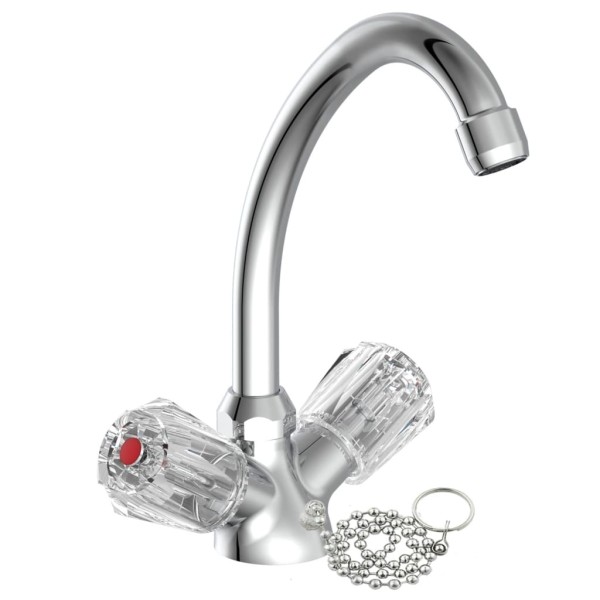 SCHÜTTE Grifo mezclador bimando para lavabo SAVINO cromado
