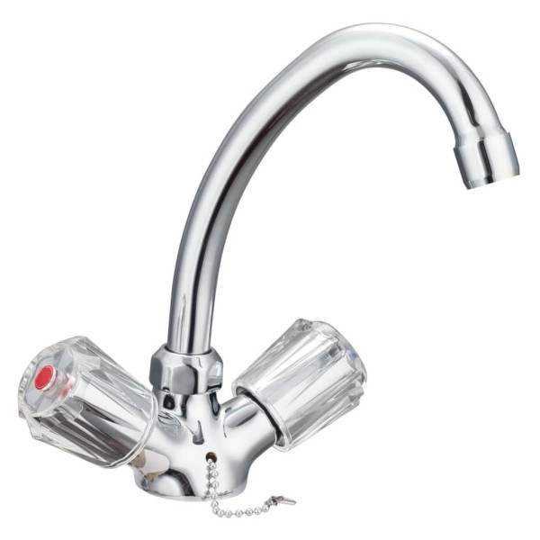 SCHÜTTE Grifo mezclador bimando para lavabo SAVINO cromado