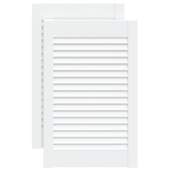 Puerta de armario lamas 2 uds madera pino blanco 61,5x39,4 cm Puerta de armario lamas 2 uds madera pino blanco 61,5x39,4 cm