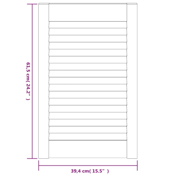 Puerta de armario lamas 2 uds madera pino blanco 61,5x39,4 cm Puerta de armario lamas 2 uds madera pino blanco 61,5x39,4 cm