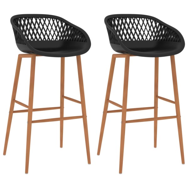 Taburetes de cocina 2 unidades negro Taburetes de cocina 2 unidades negro