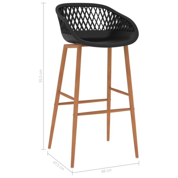 Taburetes de cocina 2 unidades negro Taburetes de cocina 2 unidades negro