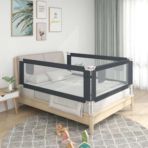 Barandilla de seguridad cama de niño gris oscuro tela 190x25 cm Barandilla de seguridad cama de niño gris oscuro tela 190x25 cm