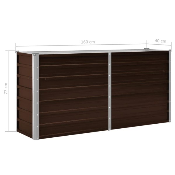 Arriate de acero galvanizado marrón 160x40x77 cm Arriate de acero galvanizado marrón 160x40x77 cm