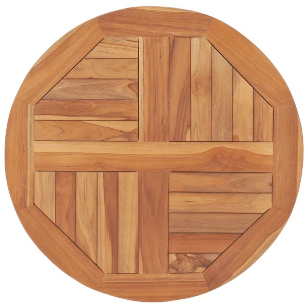 Superficie de mesa redonda madera maciza de teca 2,5 cm 60 cm Superficie de mesa redonda madera maciza de teca 2,5 cm 60 cm