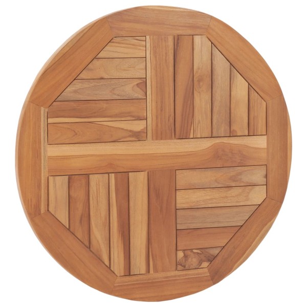 Superficie de mesa redonda madera maciza de teca 2,5 cm 60 cm Superficie de mesa redonda madera maciza de teca 2,5 cm 60 cm