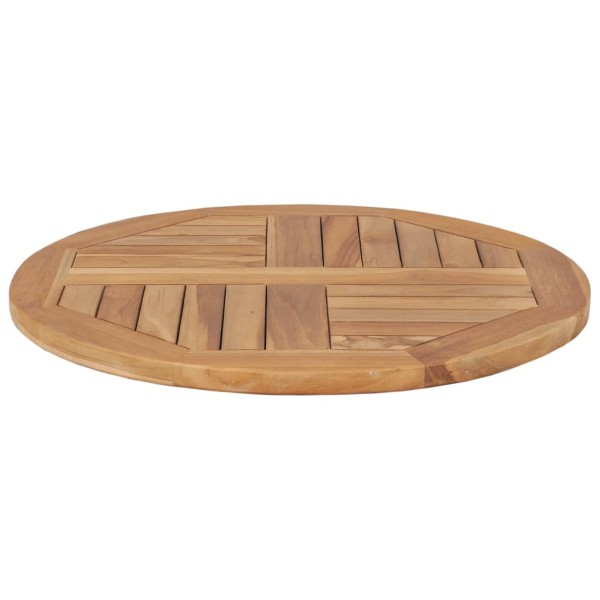 Superficie de mesa redonda madera maciza de teca 2,5 cm 60 cm Superficie de mesa redonda madera maciza de teca 2,5 cm 60 cm