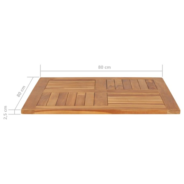 Superficie de mesa cuadrada madera maciza de teca 80x80x2,5 cm Superficie de mesa cuadrada madera maciza de teca 80x80x2,5 cm