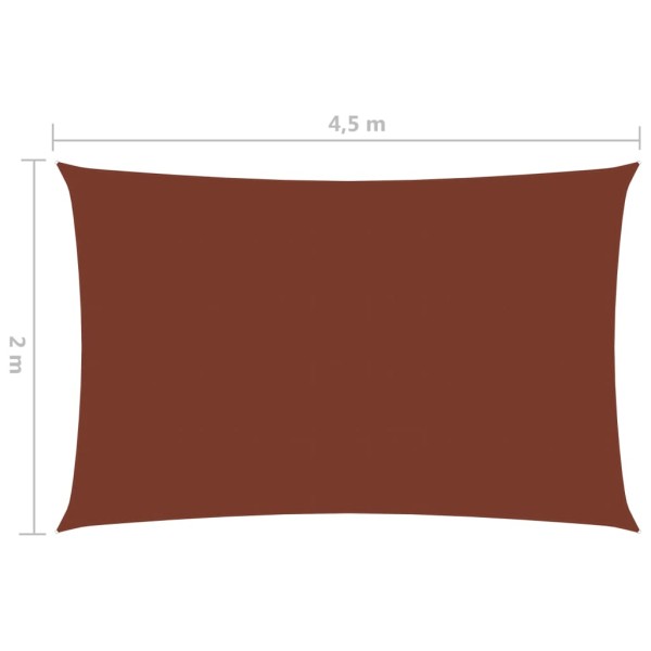 Toldo de vela rectangular tela Oxford terracota 2x4,5 m Toldo de vela rectangular tela Oxford terracota 2x4,5 m