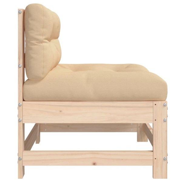 Sofá central con cojines madera maciza de pino Sofá central con cojines madera maciza de pino