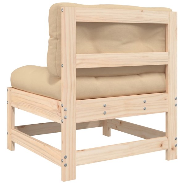 Sofá central con cojines madera maciza de pino Sofá central con cojines madera maciza de pino