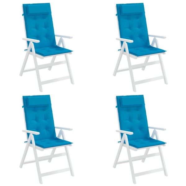 Cojines de silla con respaldo alto 4 uds tela Oxford azul claro Cojines de silla con respaldo alto 4 uds tela Oxford azul claro