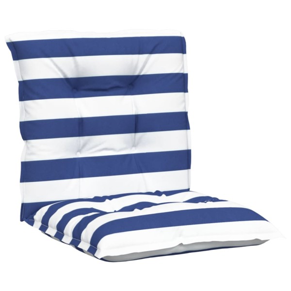 Cojines silla de respaldo bajo 4 uds tela a rayas azul y blanco