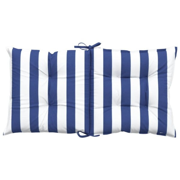 Cojines silla de respaldo bajo 4 uds tela a rayas azul y blanco