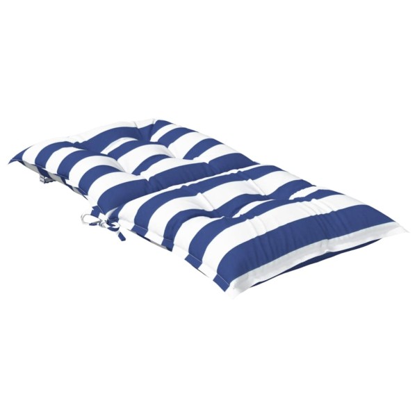 Cojines silla de respaldo bajo 4 uds tela a rayas azul y blanco
